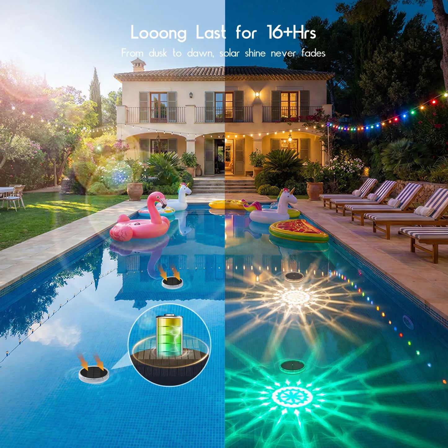 💥Limited Time 49% OFF🌈 Solar Floating Pool Lights | RGB Remote Control
