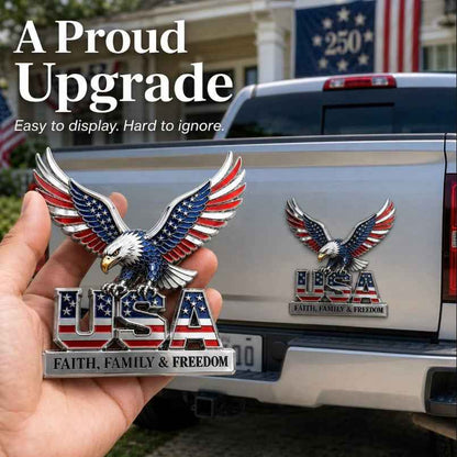 ★USA Faith, Family & Freedom* Metal Emblem