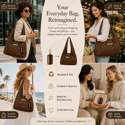 👜 2-in-1 Transformable Charm Tote Bag – Compact Keychain to Spacious Everyday Bag