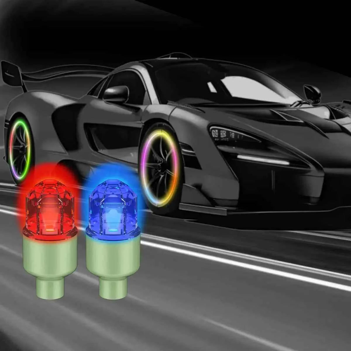 🚗 LED Wheel Light Valve Caps | Waterproof Vibration-Sensitive Glow