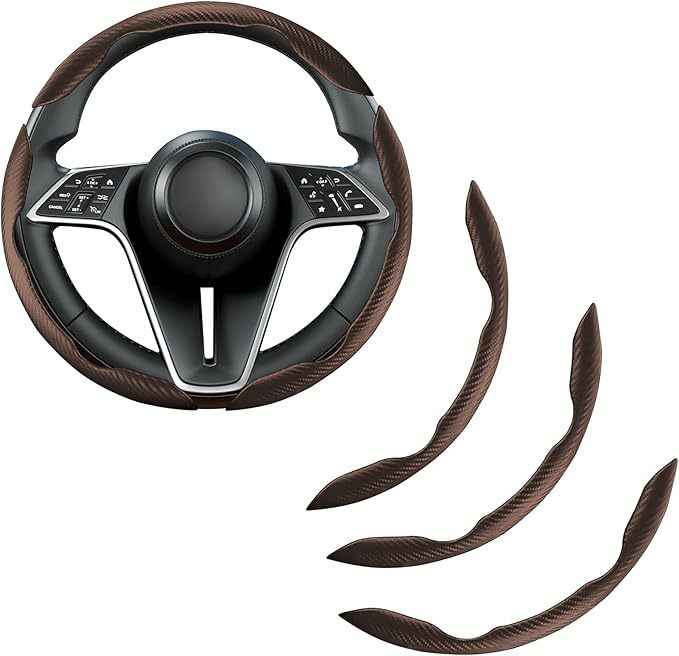 🚗 Carbon Fiber Steering Wheel Cover | Silicone Anti-Slip
