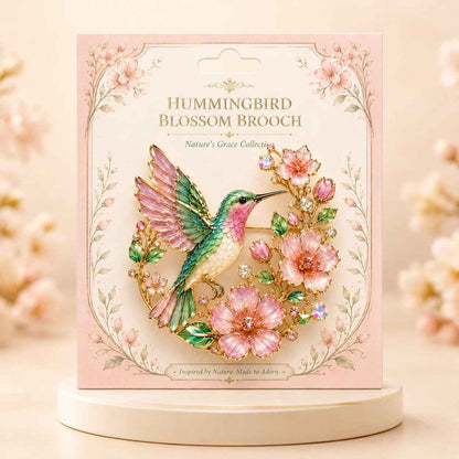 🌸Limited Edition 2026 Hummingbird Blossom Brooch – Elegant Floral Bird Pin Jewelry Gift for Women