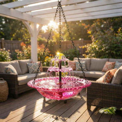 🐦 Solar Bird Bath Fountain | Hanging Cascade Garden Decor