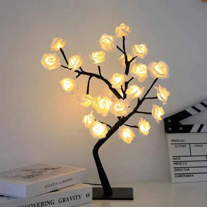 ✨ Rose Flower Tree Lamp | Romantic Bedroom Night Light