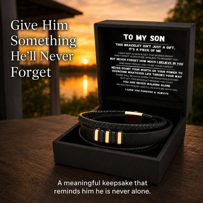 ✨Last Day 49 % OFF🖤To My Son — Handmade Never Walk Alone Braided Bracelet
