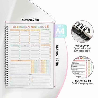 📒 A4 Daily Planner Notebook | Schedule & Focus Checklist