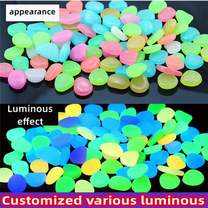 Set of 50/100/200/300/500 Extra-Large, Dreamy, Glowing Pebbles for Garden Paths, Aquariums, and Starry Night Lighting