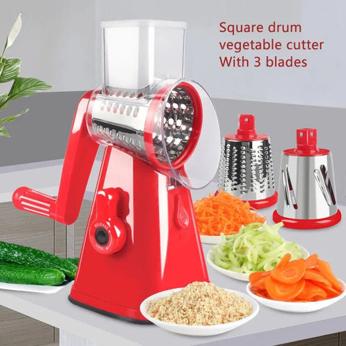 Multifunctional Rotary Vegetable Slicer – Hand Crank Cheese Grater & Veggie Cutter