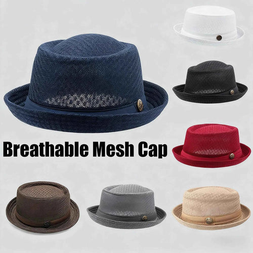 Unisex Breathable Mesh Pork Pie Hat