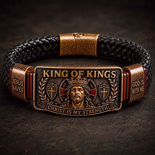 ✨ Adjustable Faith Wristband | King of Kings Bracelet