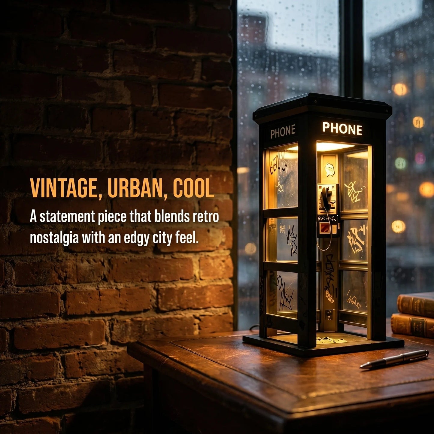 🔥Hot Sale 50% OFF✨Vintage Phone Booth Ambient Lamp🎇