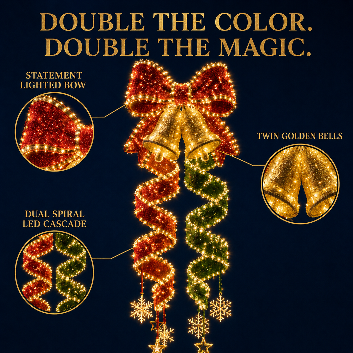 ✨Last day for 53% off🎄 Christmas Magic Spiral Hanging LED Light – 3 Festive Designs ✨