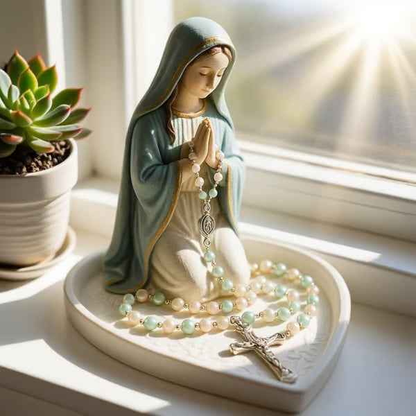 🙏Faith is priceless🙏Handcrafted Virgin Mary Rosary Holder🔥
