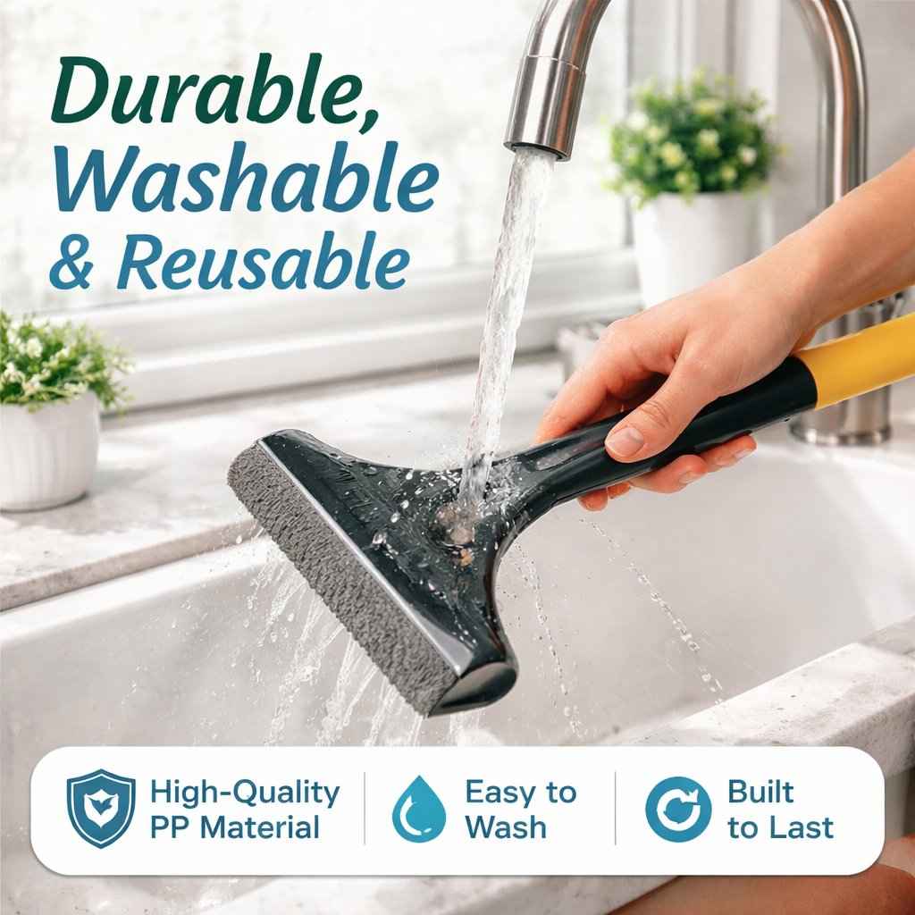 🧼2-in-1 Window & Surface Cleaning Brush – Wet & Dry Dual Use