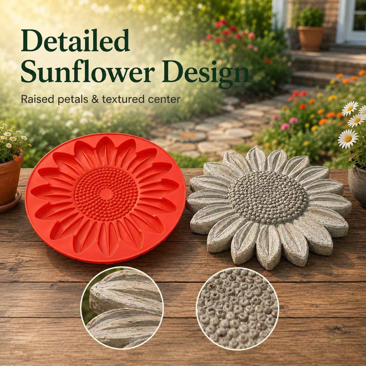 💥 LAST DAY 50% OFF - 🌻 Reusable Sunflower Stepping Stone Mold