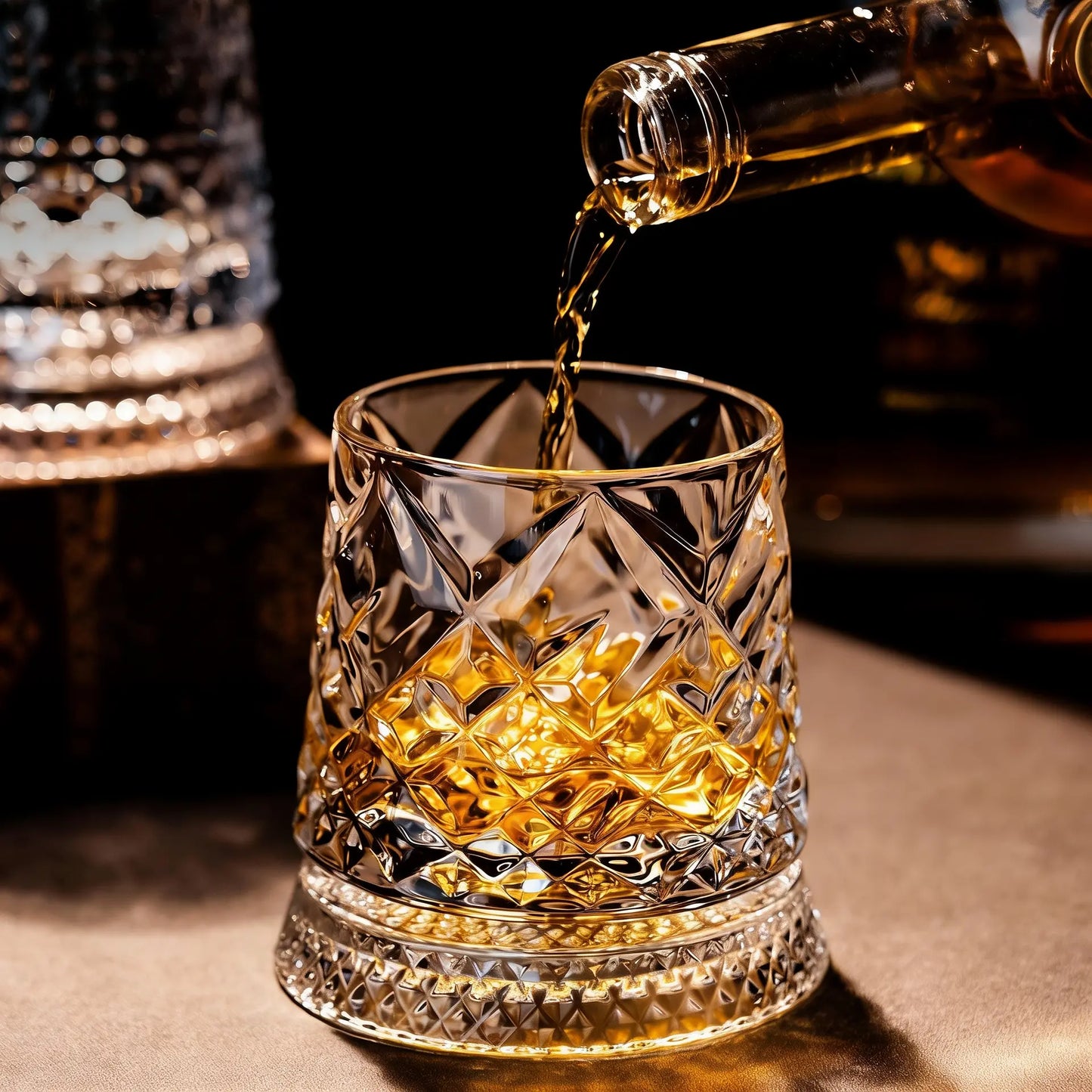 😎Best Gift For Gentlemen-360° Spinning Crystal Whiskey Glass🥃