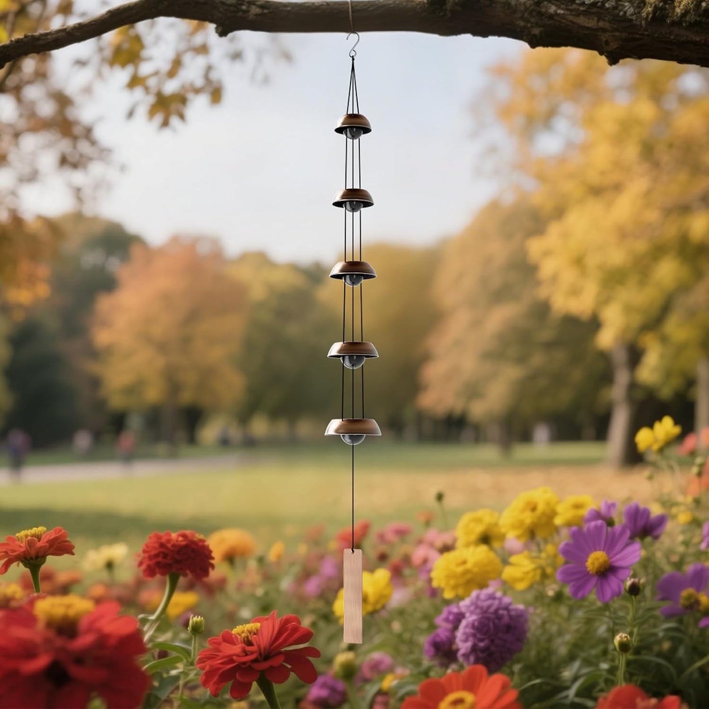 🔔Add Harmony to Your Space🏠 Quintet Brass Wind Chimes