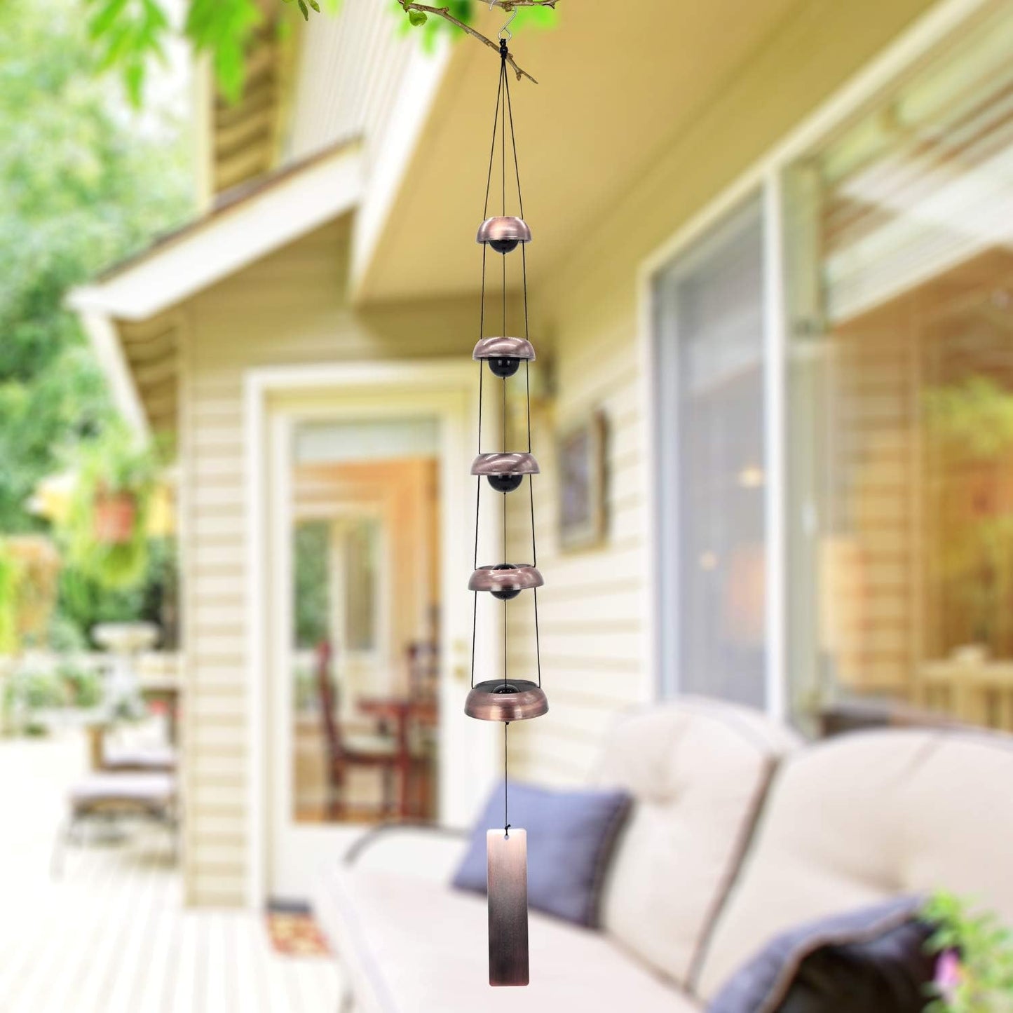 🔔Add Harmony to Your Space🏠 Quintet Brass Wind Chimes