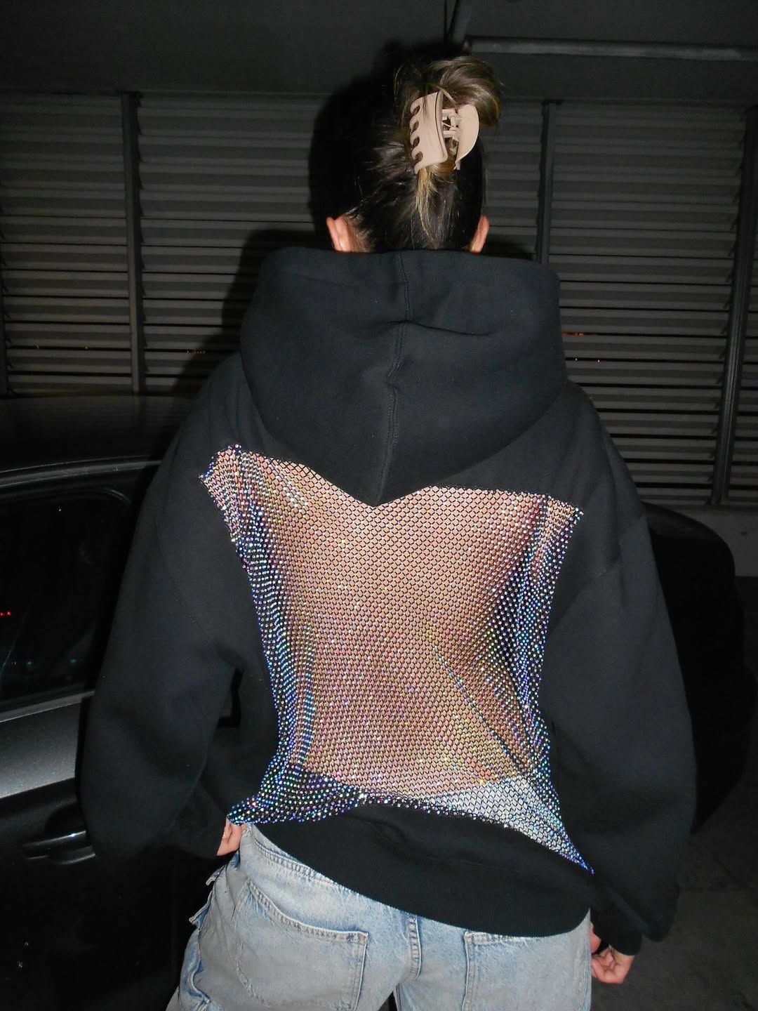 💥 50% OFF Final Sale – Crystal Mesh Hoodie ✨