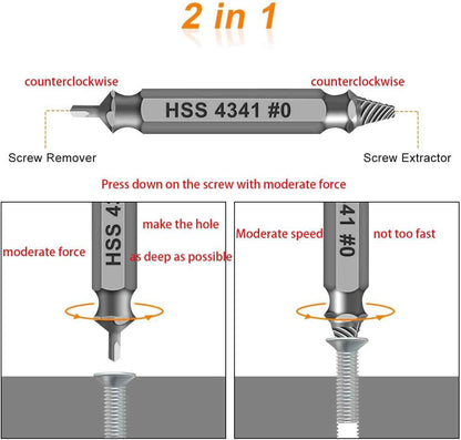 🔥🛠️ Stripped Broken Screw Remover, 🔩6 Counts Set Easy Out Bolt Extractor