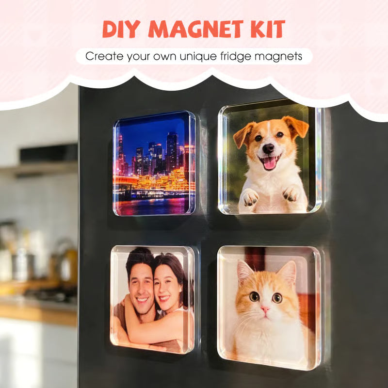 🔥Last Day 50% OFF😲|🎞✂10 Pack  2" x 2" Clear Acrylic DIY Fridge Magnet Set with Adhesive Backing 📷️