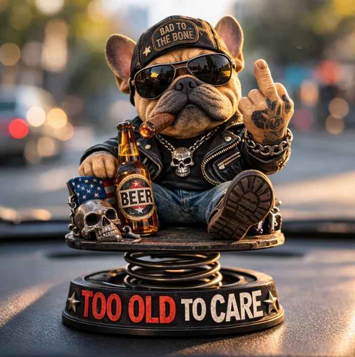 🚙 Funny Car Bobblehead | Too Old To Care Dashboard Decor