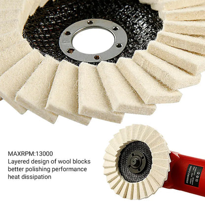 🛠️ 3PCS Polishing Wheels | 5-Inch Wool Grinder Buffing Set