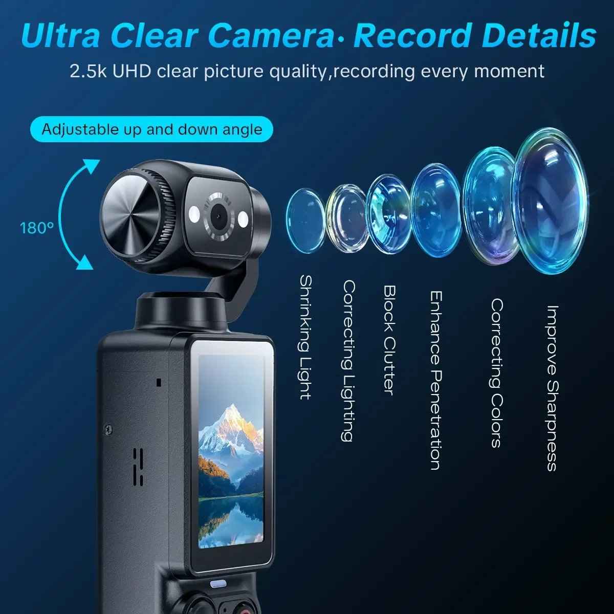 🎥 Upgraded Vlogging Camera – 180° Rotating Lens, Full-Body Video Recorder for Travel, Daily Life & Content Creation