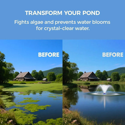 1HP 750W Floating Pond Fountain Aerator, 15000 GPH Pump for Large Ponds & Lakes