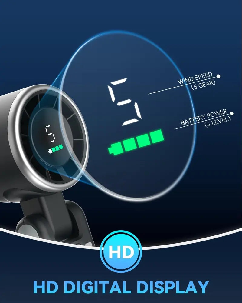 🌬️Powerful Portable Fan for Instant Cooling|  comfort with 5 customizable fan speeds.