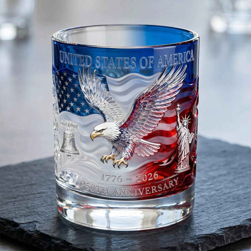 Limited Edition 2026 USA 250th Anniversary Commemorative Glass – 1776-2026 Heritage Edition