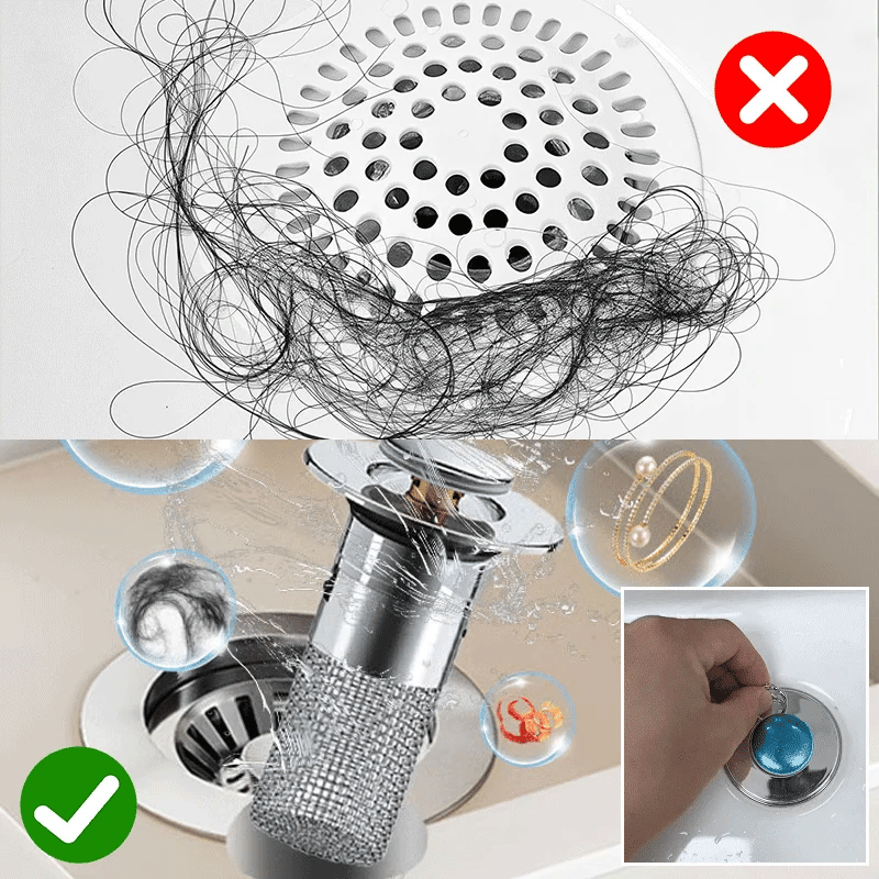 37% OFF End TODAY🔥Pop Up Sink Drain Strainer🚫Clog-Free Drain in Seconds!
