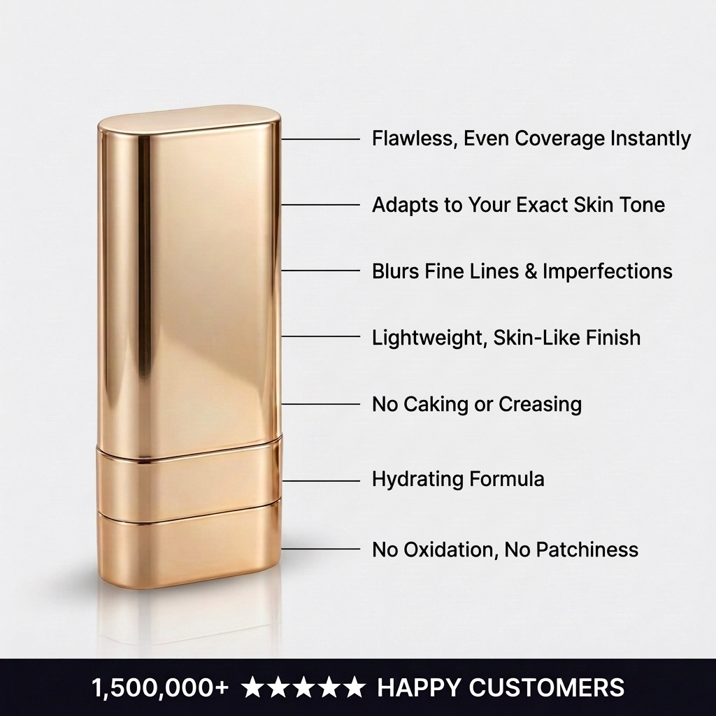 Dual-Ended Foundation Stick Concealer & Contour 2 in 1 Waterproof Long Lasting Portable Face Makeup for All Skin Types