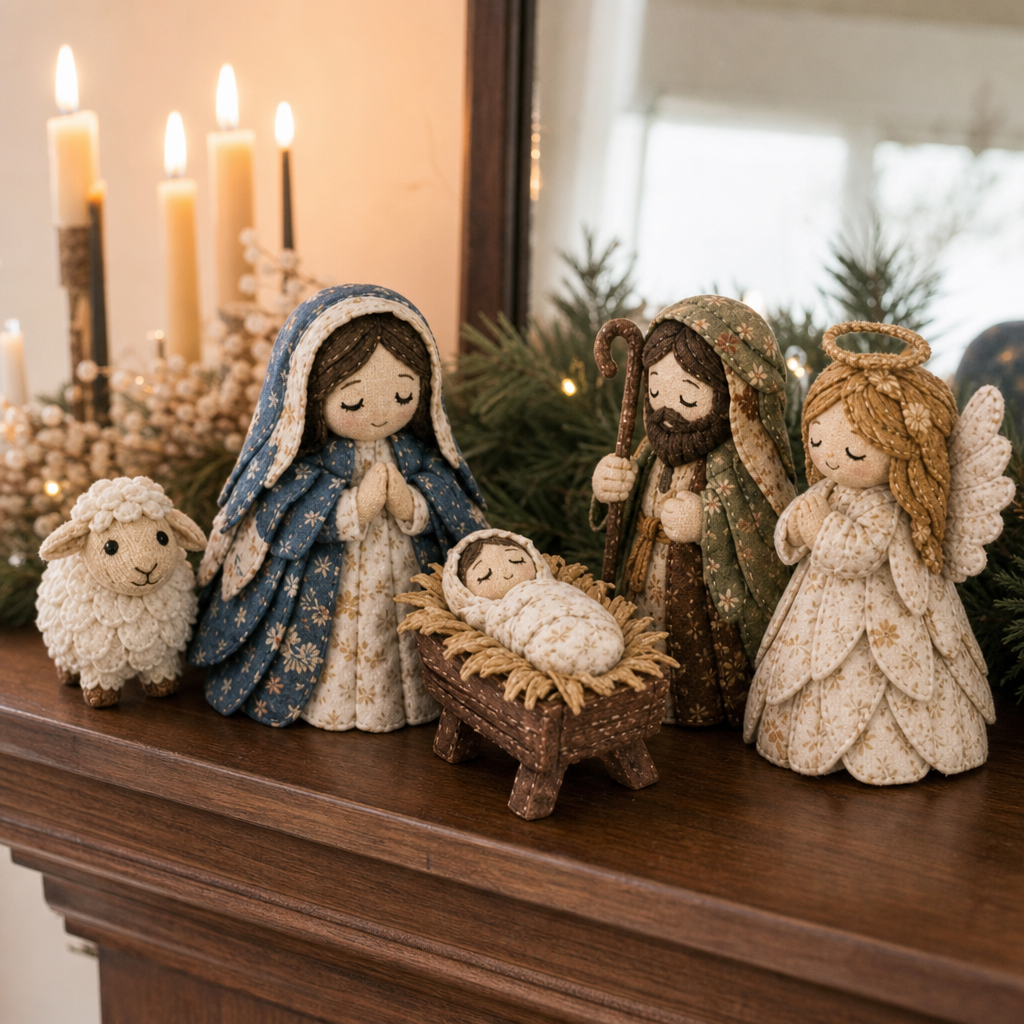 ✨ DIY Patchwork Nativity Scene Sewing Kit