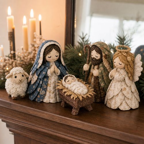 ✨ DIY Patchwork Nativity Scene Sewing Kit