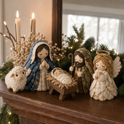 ✨ DIY Patchwork Nativity Scene Sewing Kit