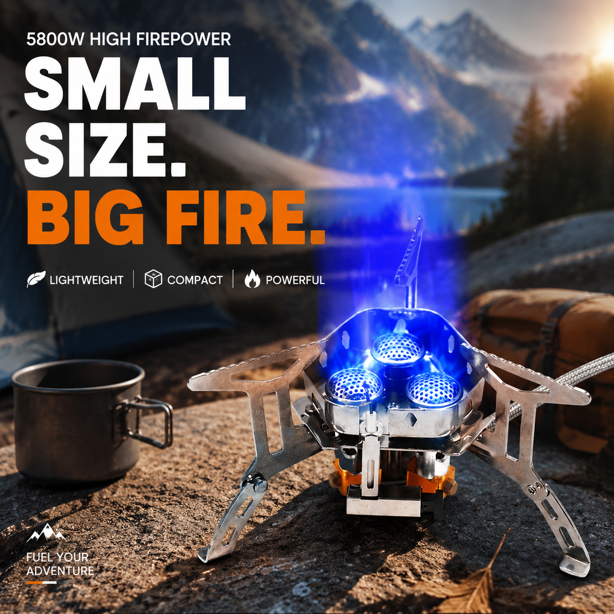⛺️Summer New Arrive🔥50% OFF !!⏰Camping Gas Burner – 5800W, Piezo Ignition, Windproof 🔥