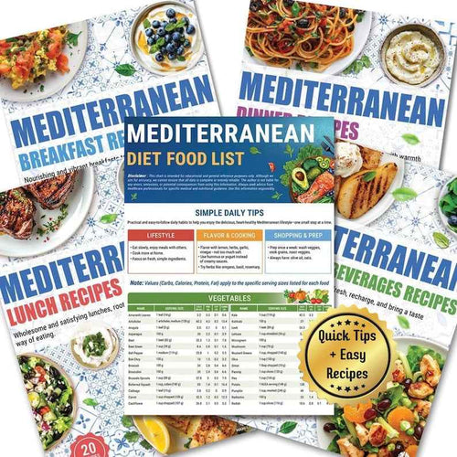 🌿 Healthy Living Mediterranean Diet | 3PCS Food List Set