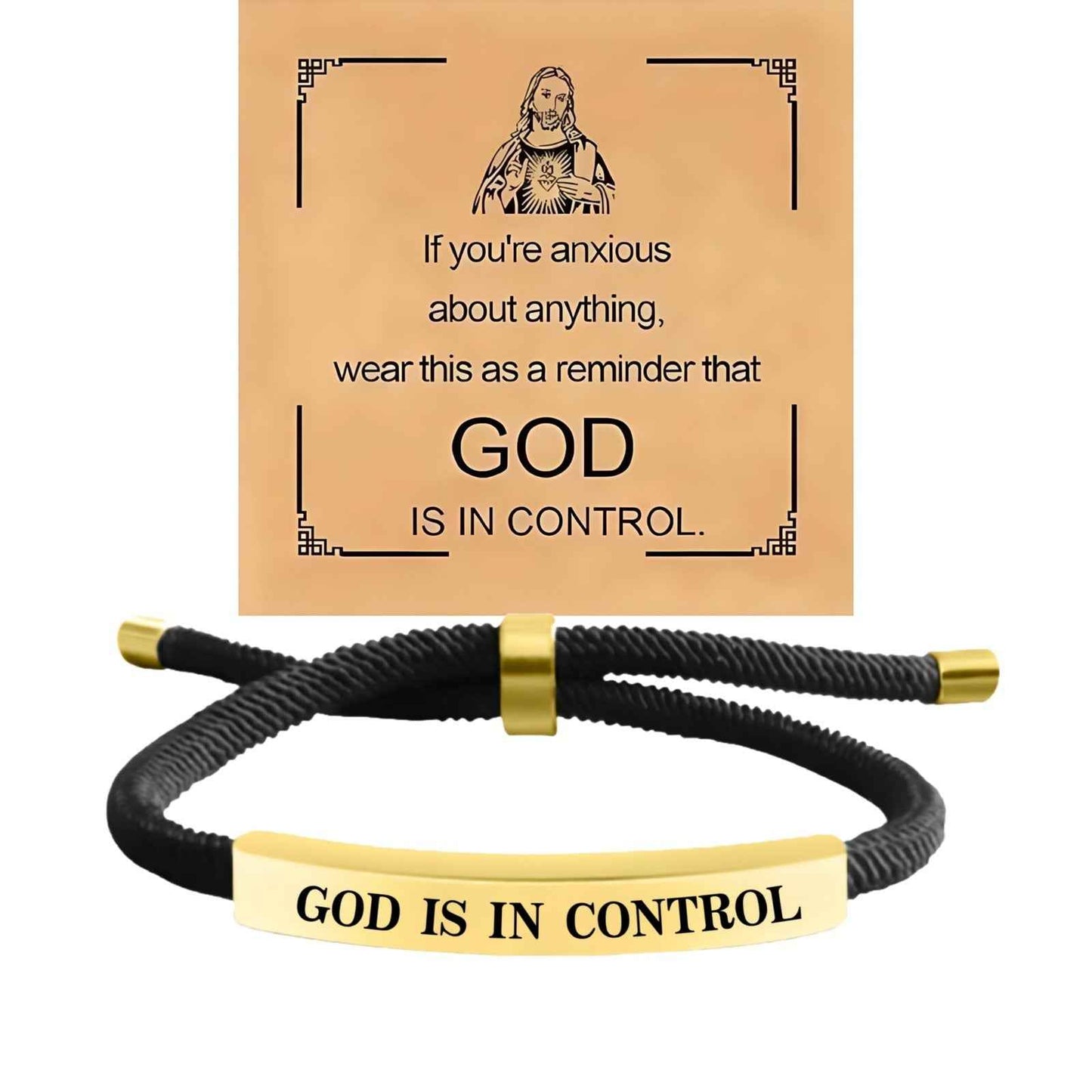 ✨God Is In Control Engraved Faith Bracelet – ✝️A Daily Reminder of Peace, Strength & Trust