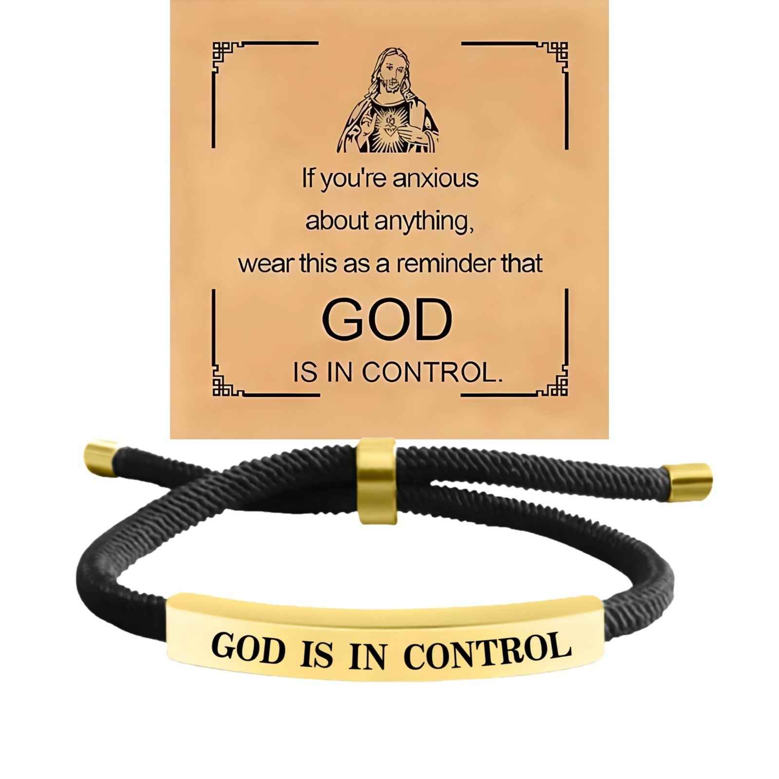 ✨God Is In Control Engraved Faith Bracelet – ✝️A Daily Reminder of Peace, Strength & Trust