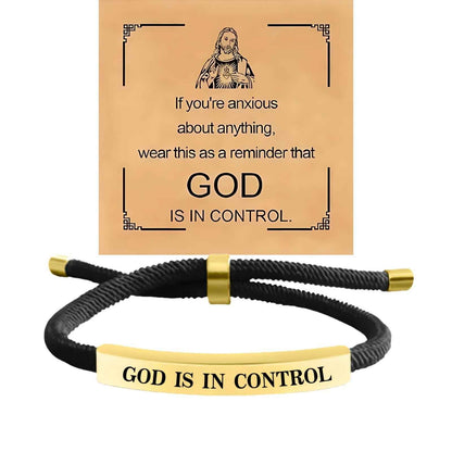 ✨God Is In Control Engraved Faith Bracelet – ✝️A Daily Reminder of Peace, Strength & Trust