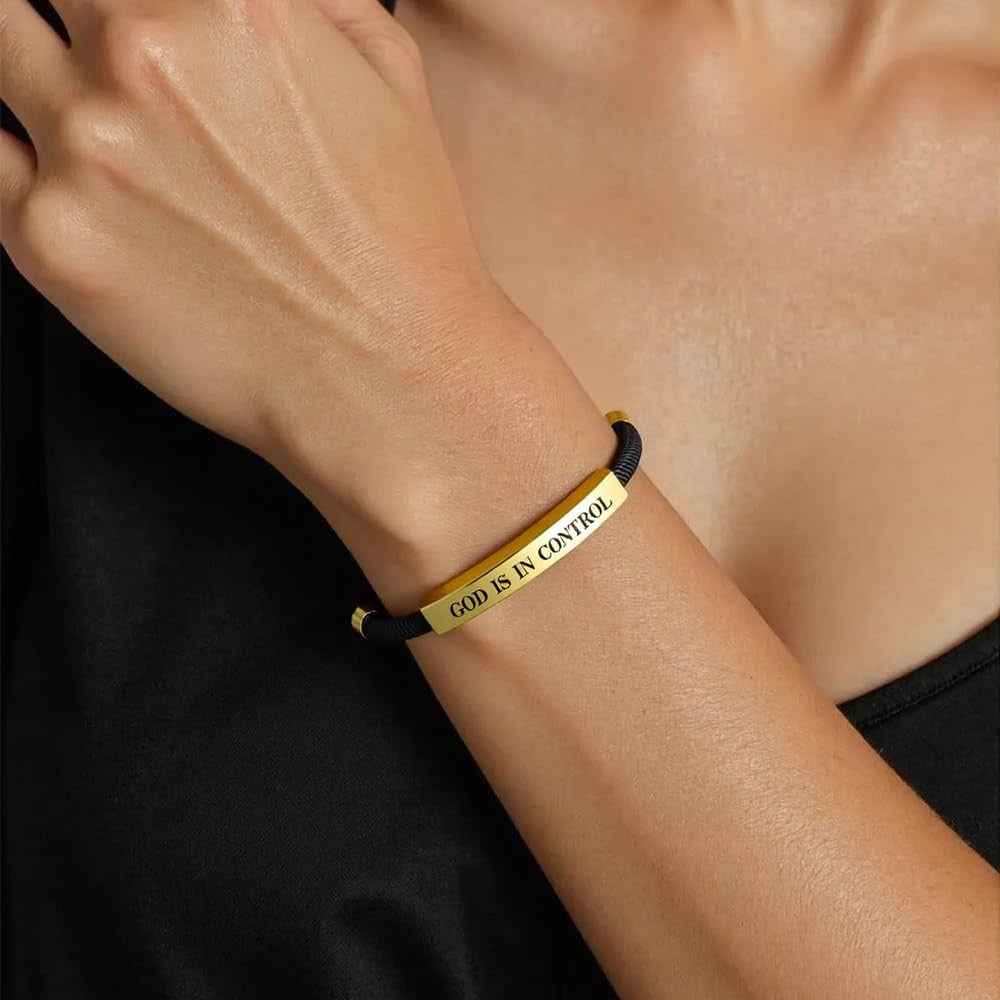 ✨God Is In Control Engraved Faith Bracelet – ✝️A Daily Reminder of Peace, Strength & Trust