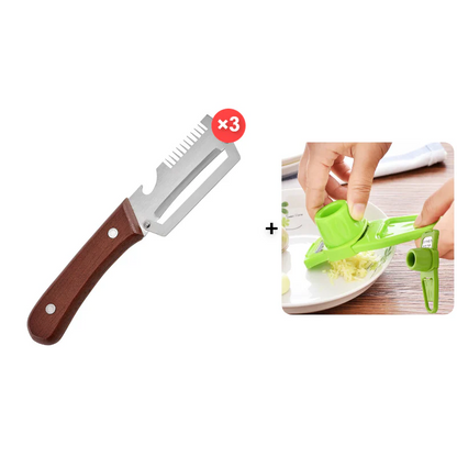 3-in-1 Scallion Shredder & Peeler Kitchen Tool🧄🥢💫