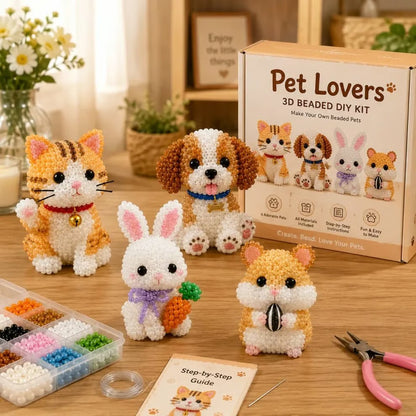 🏆Limited Time Sale 50% OFF🧵✨Petite 3D Beaded Animal Craft Kit