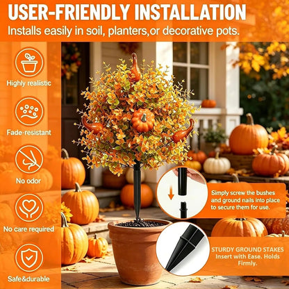 Just Arrived 🔥 Artificial Autumn Halloween Pumpkin & Tree Stump Decoration