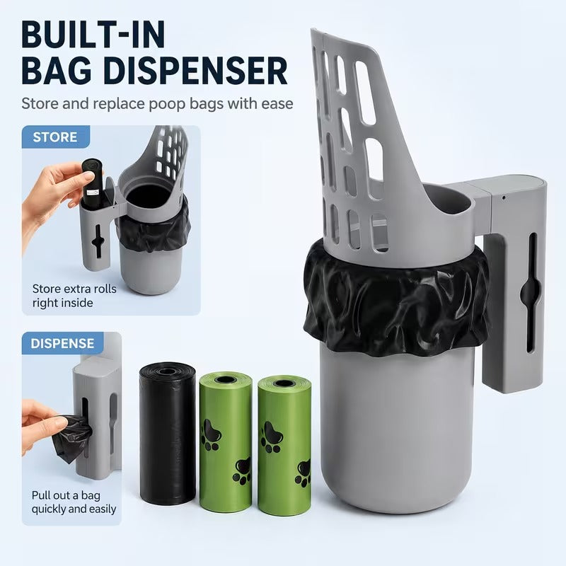 🐱 All-in-One Cat Litter Scoop with Built-In Waste Bin