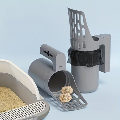 🐱 All-in-One Cat Litter Scoop with Built-In Waste Bin