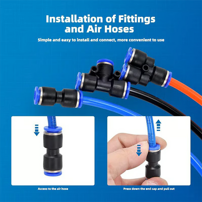 🔥1/4 Inch Pneumatic Push-to-Connect Air Hose Fittings Kit