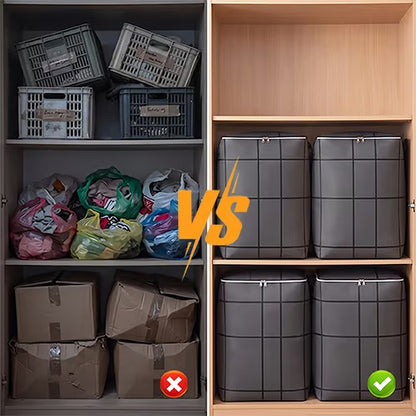 💥SAVE 50%📦 Foldable Large Capacity Clothing Storage Bag, Reinforced Handle Non-Woven Storage Bin For Closet Blanket Organizer