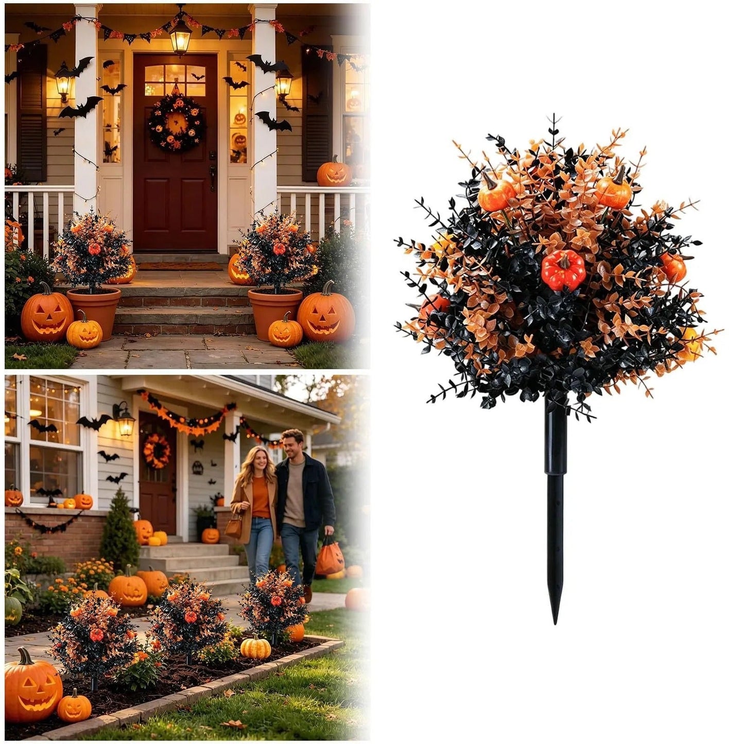 Just Arrived 🔥 Artificial Autumn Halloween Pumpkin & Tree Stump Decoration